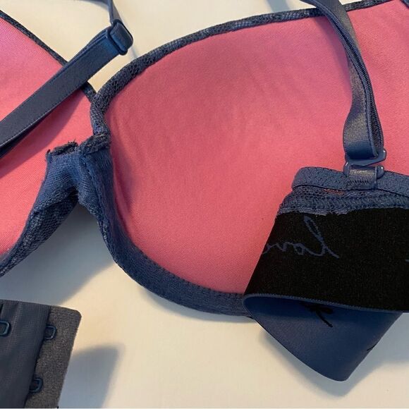 Victoria’s Secret PINK Wear Everywhere Push Up Bra-Navy blue mesh-32B - Picture 4 of 8